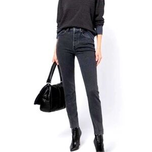 RE/DONE 90S HIGH RISE ANKLE CROP STONED NOIR 25 $265 NEW WITH TAGS